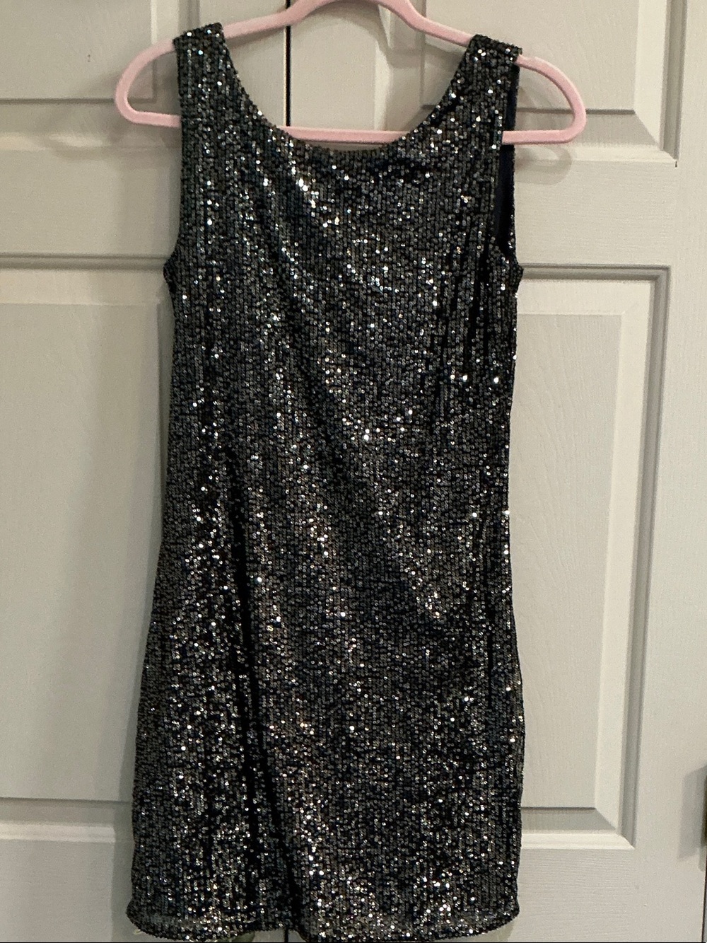 Black Sequin Sleeveless Mini Dress